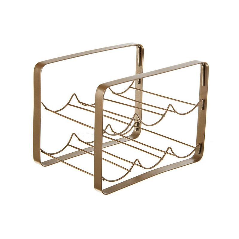 REJIPLAS - Soporte Porta Vinos X6 Botellas - Onix Pintado Dorado