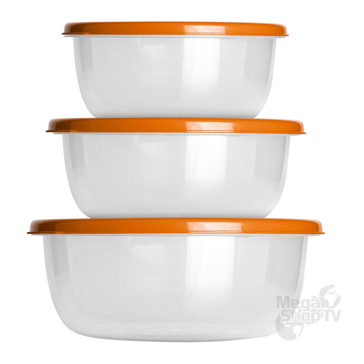 CHEF MASTER - Juego 3 Recipientes plásticos con tapa organizadores cocina Naranja