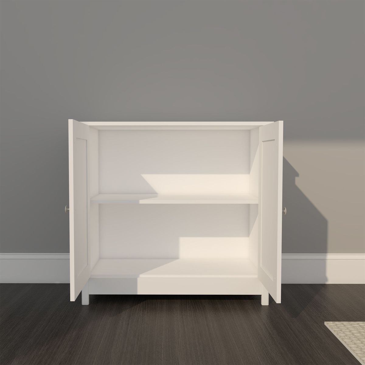 BERTOLINI - Mueble Recibidor Bifet 80cm en MDP 2 puertas Blanco