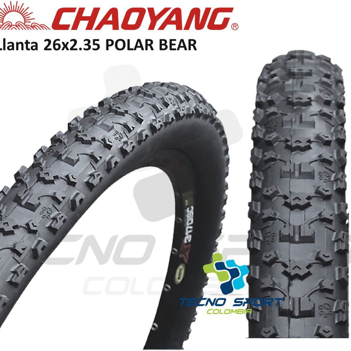 CHAOYANG - Llanta Bicicleta 26 X 2.35 Chaoyang Polar Bear Mtb X2 Unidad