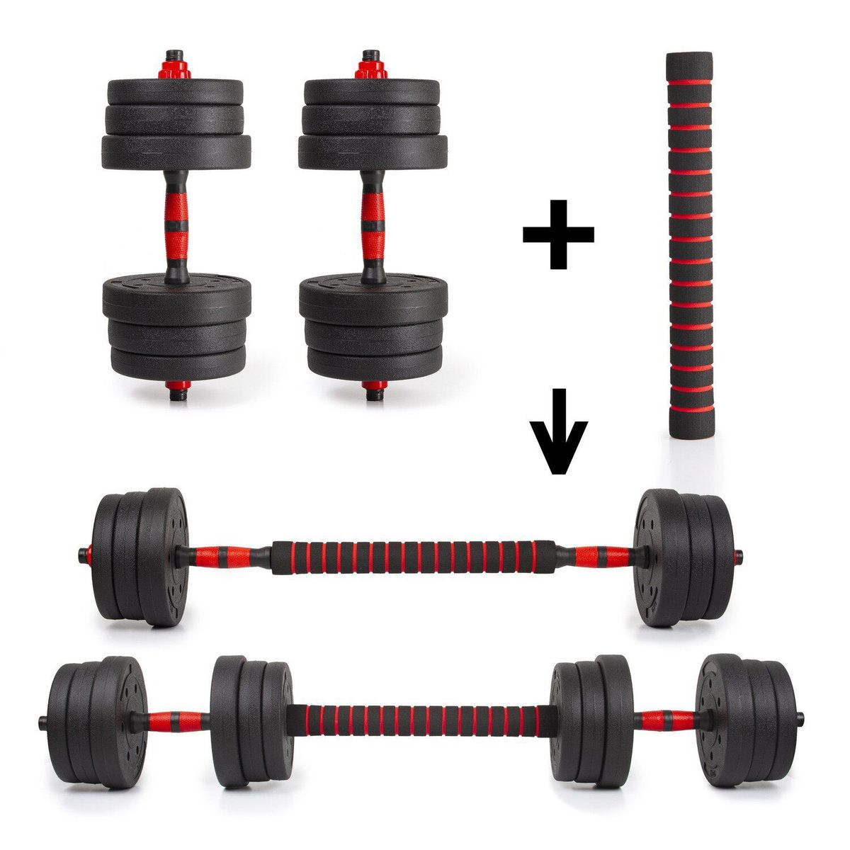 STYLE STARS - Mancuernas Pesas 20 Kg 40 Lb Antideslizante Barra