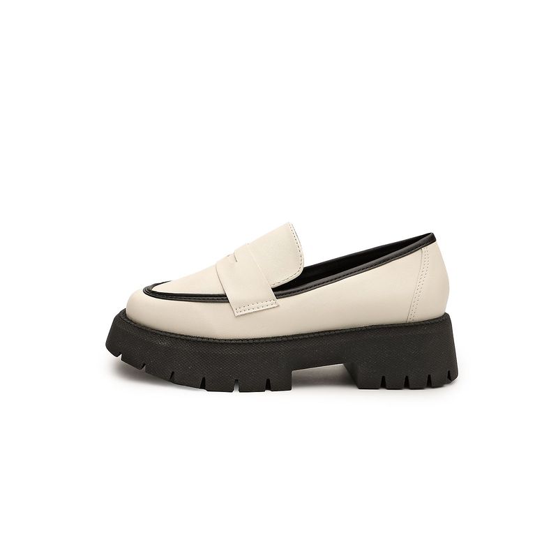 VIZZANO - Mocasín Chunky Marfil-Negro Vizzano