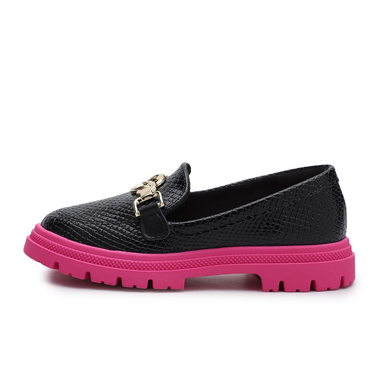 MOLEKINHA - Mocasín Negro-Fucsia- Molekinha