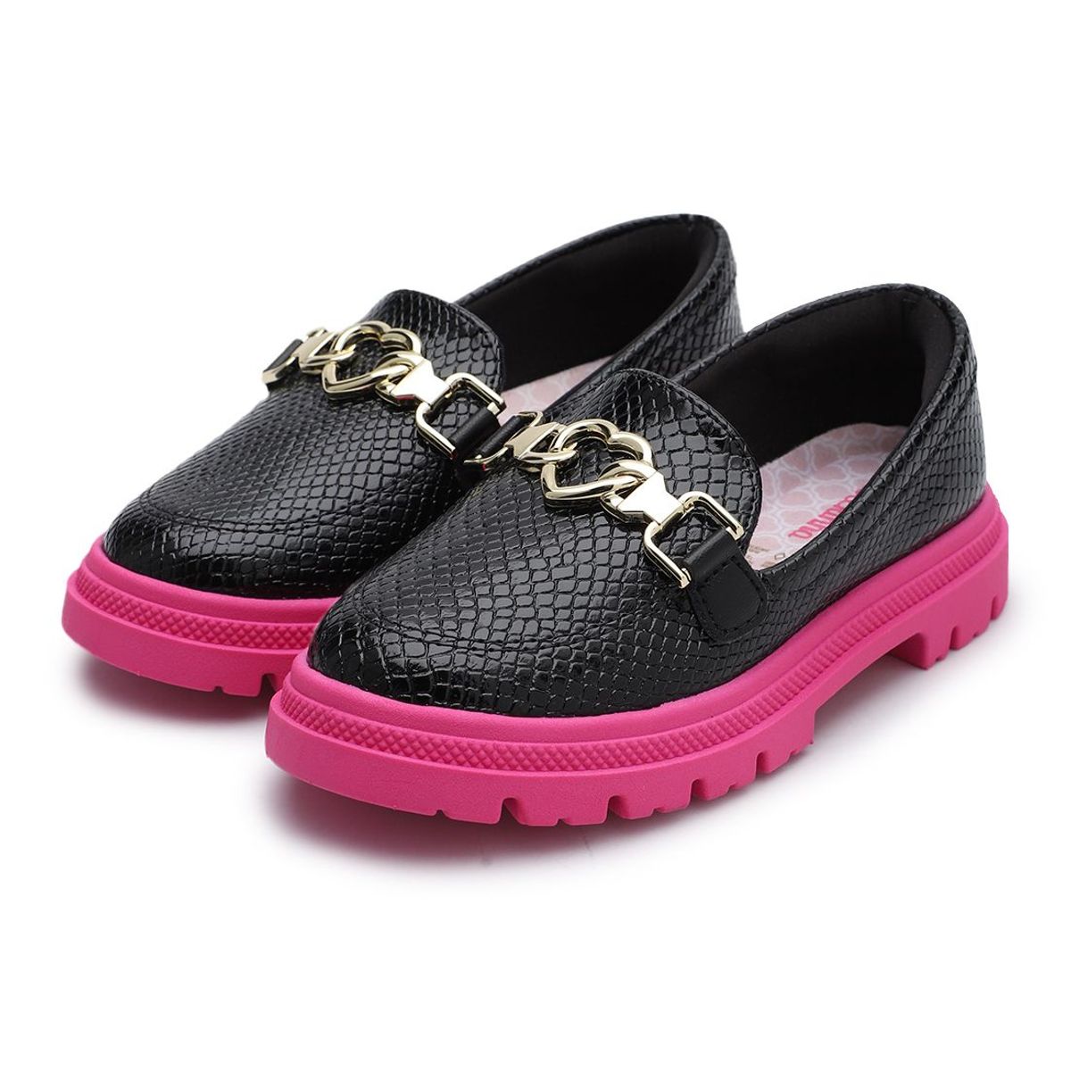 MOLEKINHA - Mocasín Negro-Fucsia- Molekinha