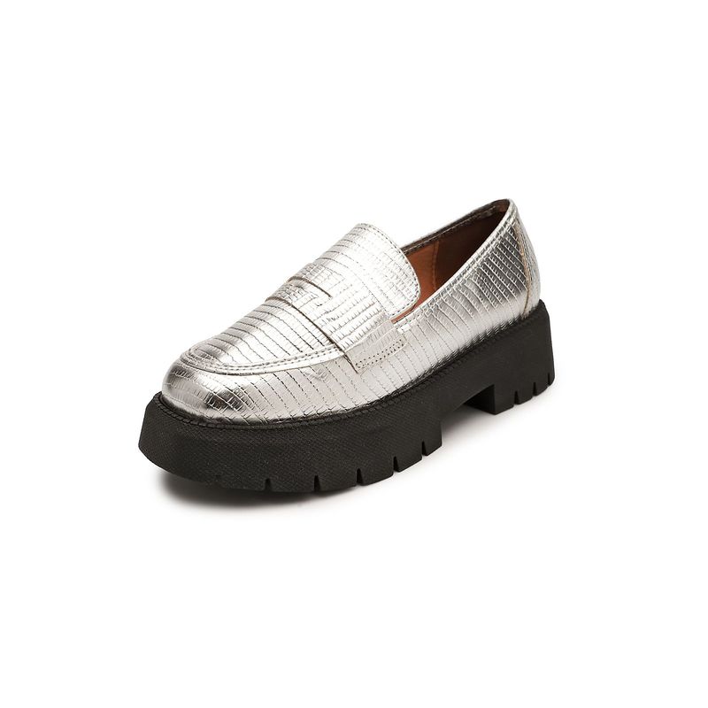 VIZZANO - Mocasín Chunky Plateado-Negro Vizzano