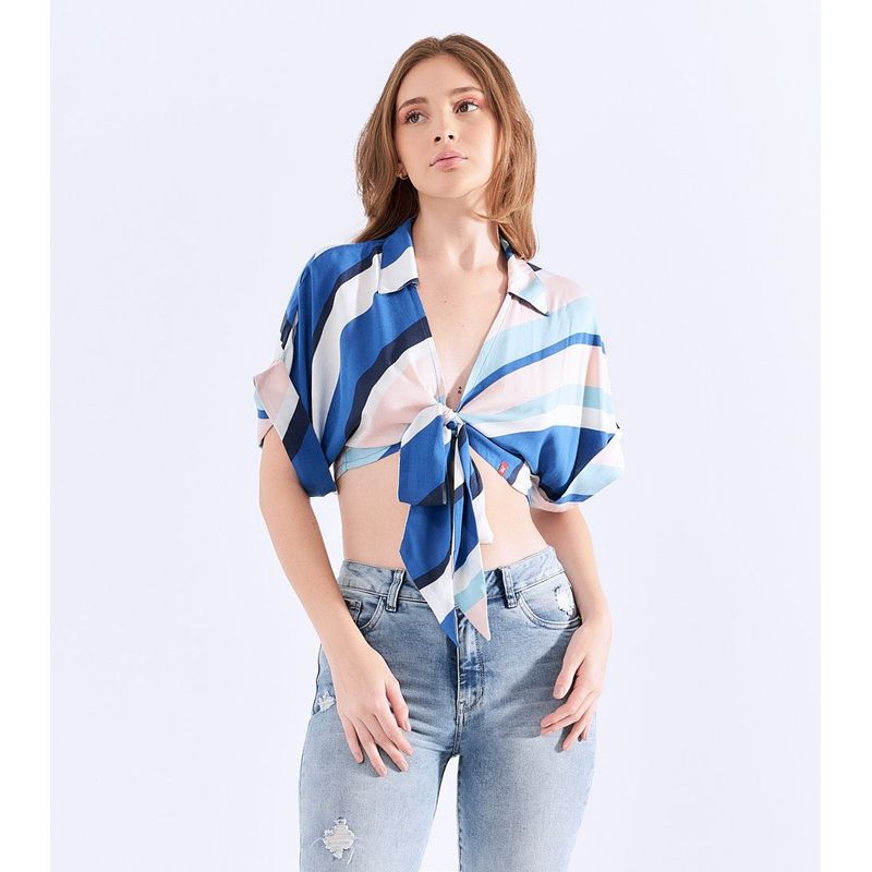 UNSER - Blusa Para Mujer Corta Para Anudar Unser