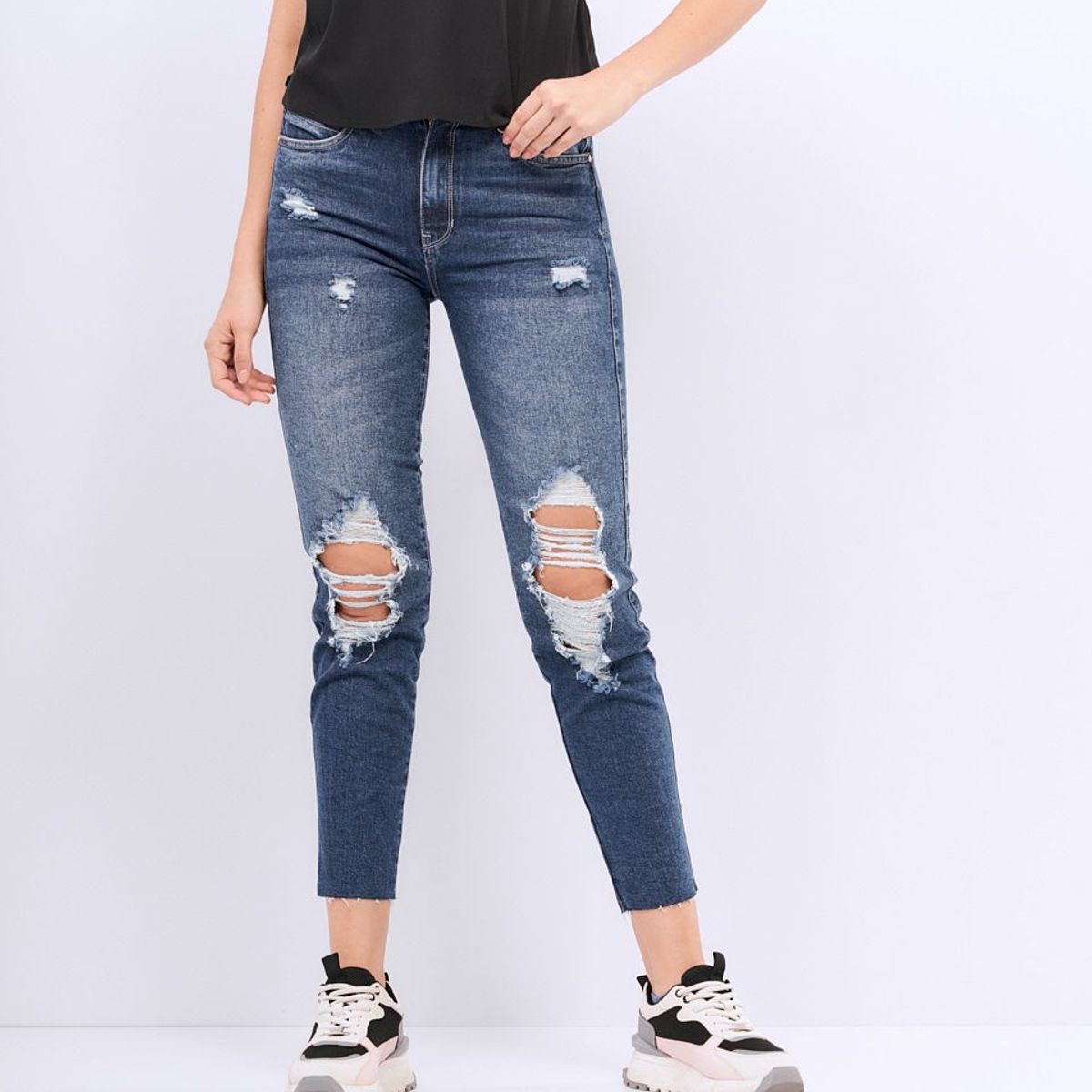 DEREK - Jean Para Mujer Slim Con Rotos Derek