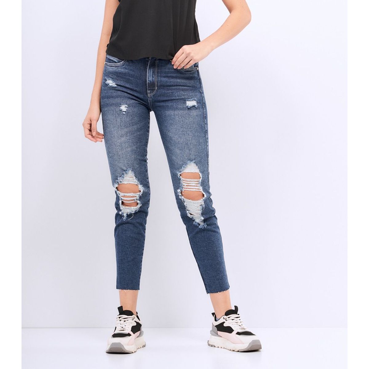 DEREK - Jean Para Mujer Slim Con Rotos Derek