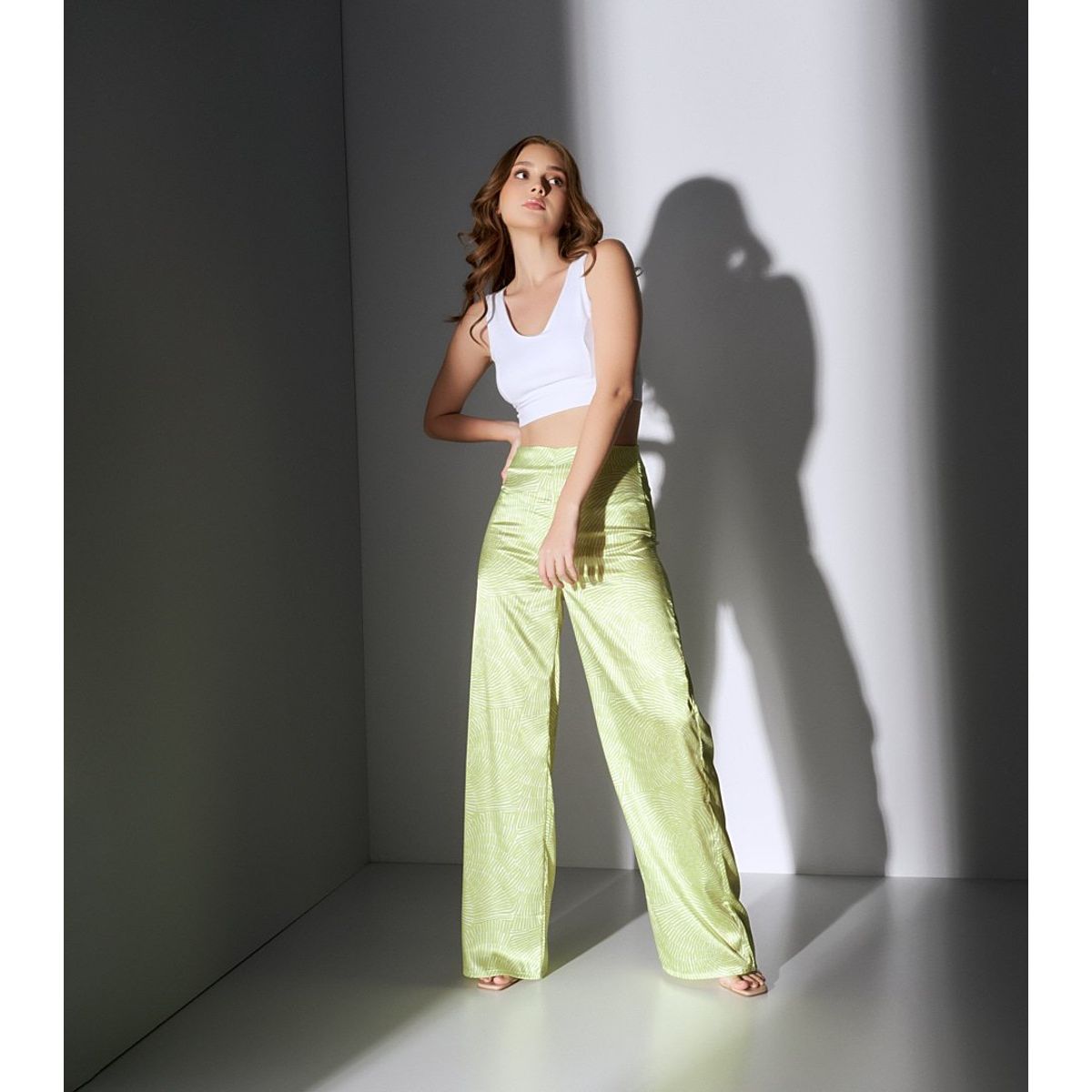 DEREK - Pantalón Para Mujer Estampado En Satín Derek