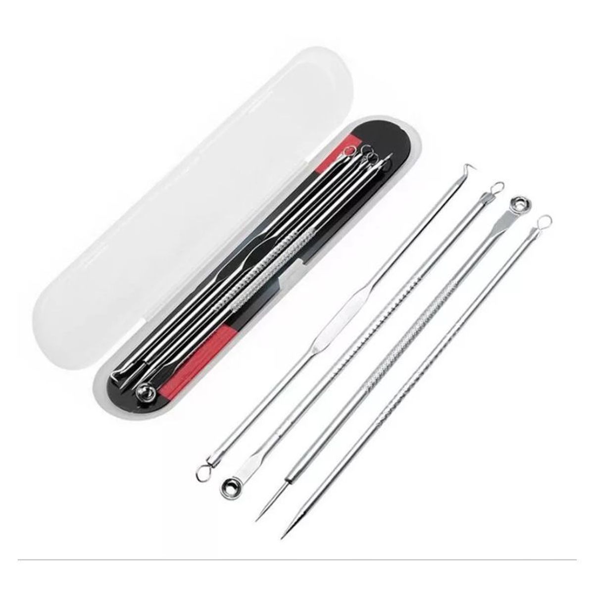 GENERICO - Kit para retirar acné en acero inoxidable grado quirúrgico color plata