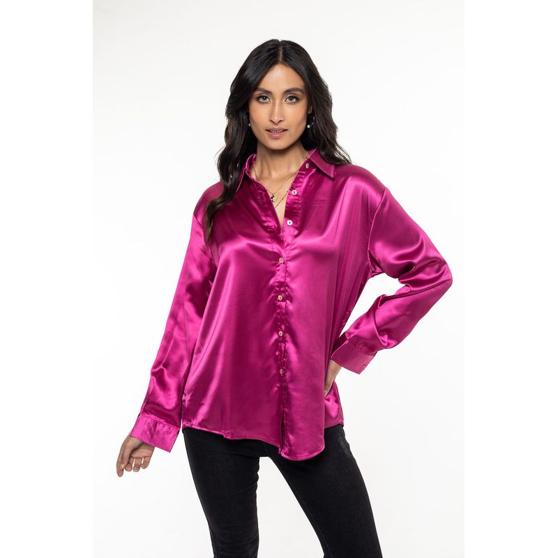DREAMER - Blusa En Satín Verde Para Mujer