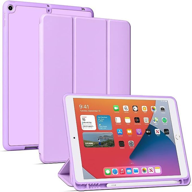 GENERICO - Smart Case Flip Cover para Ipad 9 Novena Generación 10.2' Lila