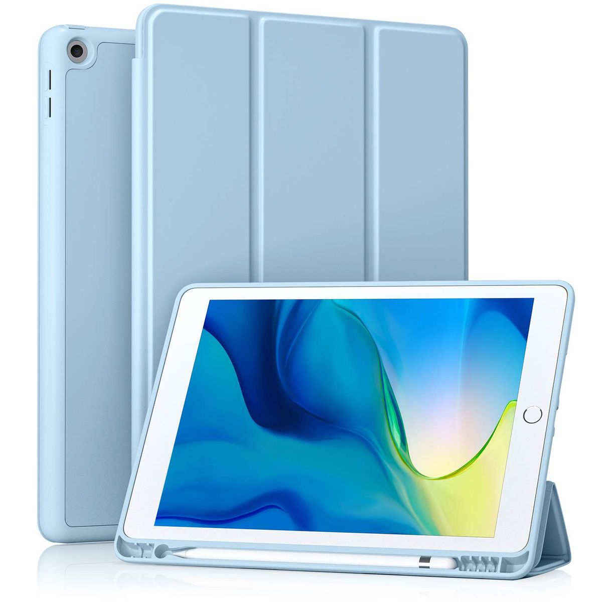 GENERICO - Smart Case Flip Cover para Ipad 9 Novena Generación 10.2' Azul claro