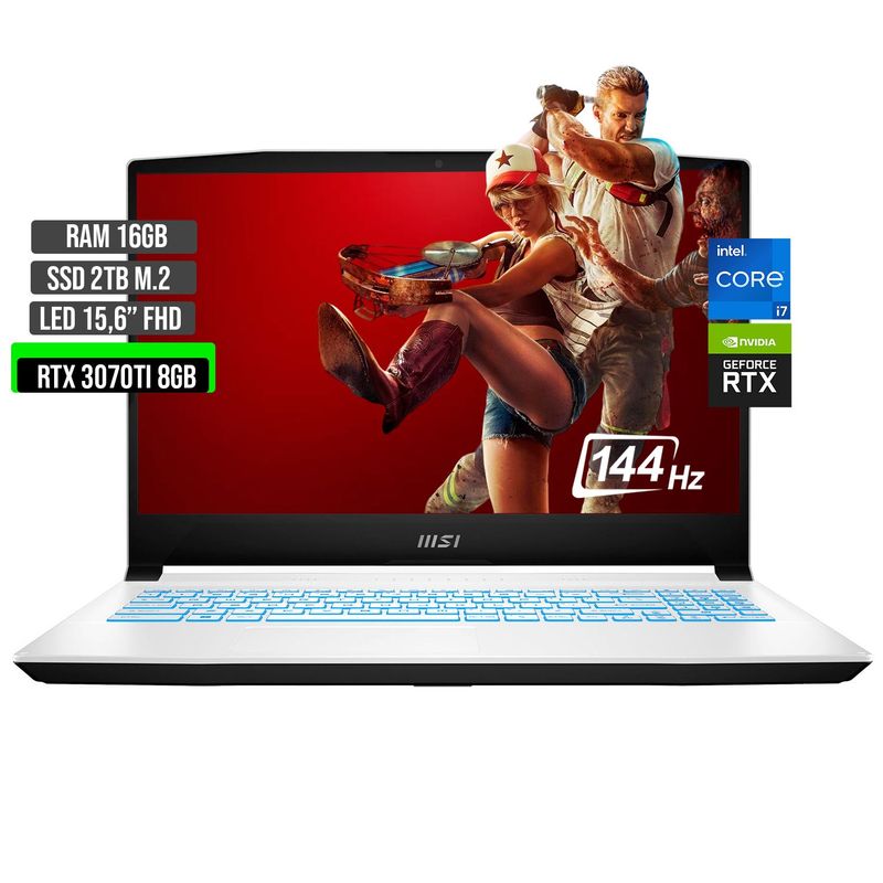 MSI - PORTATIL MSI INTEL CORE I7-12650H SSD 2TB RAM 16GB RTX 3070TI 8GB 15,6 FHD 144Hz
