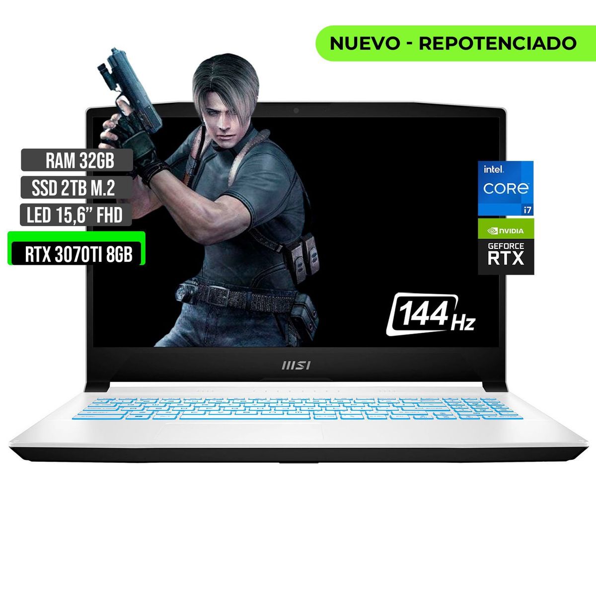 MSI - PORTATIL MSI INTEL CORE I7-12650H SSD 2TB RAM 32GB RTX 3070TI 8GB 15,6 FHD 144Hz