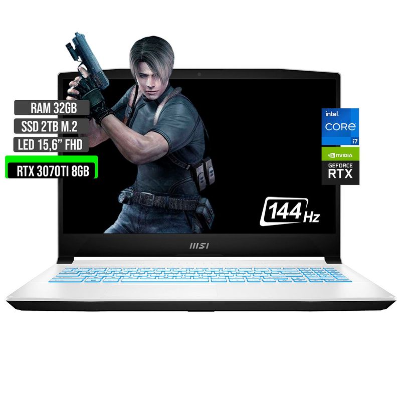 MSI - PORTATIL MSI INTEL CORE I7-12650H SSD 2TB RAM 32GB RTX 3070TI 8GB 15,6 FHD 144Hz