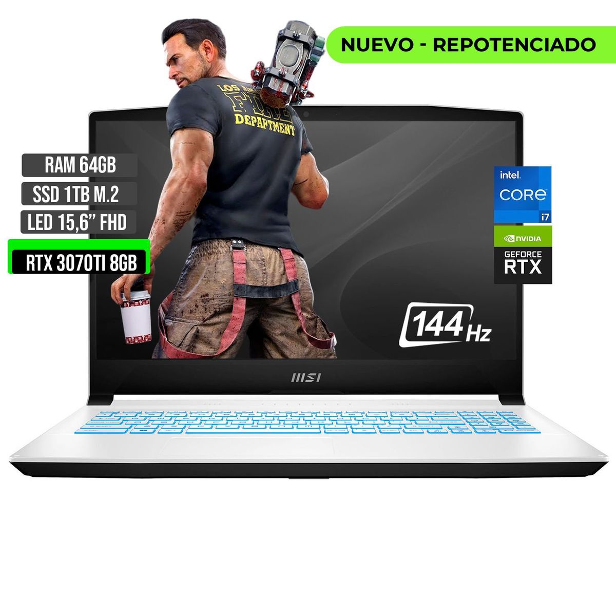 MSI - Portátil MSI Intel Core i7 RTX 3070Ti 8GB RAM 64GB SSD 1TB