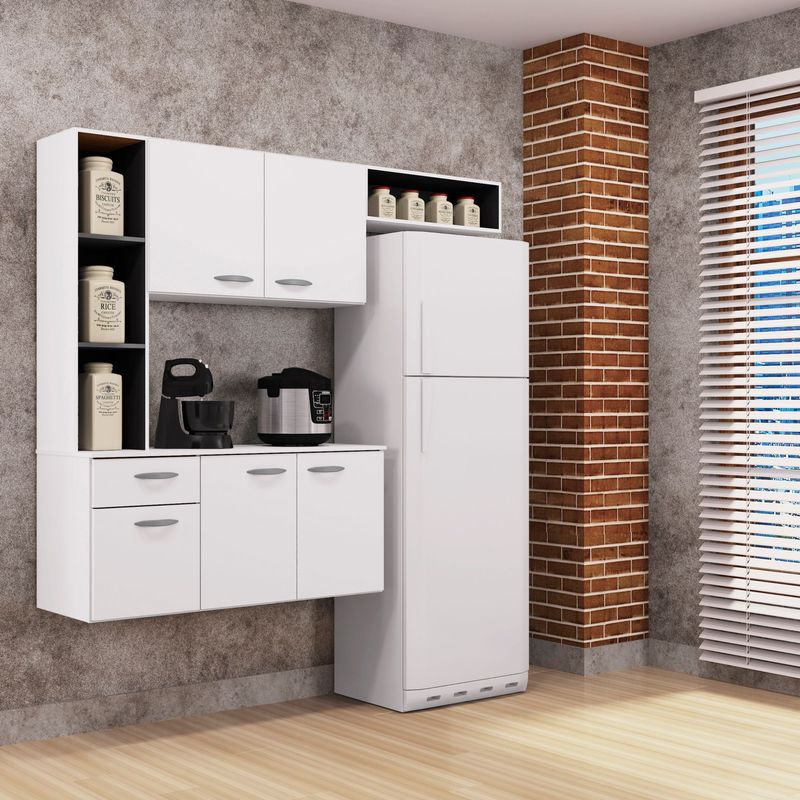 AKIVOY - Cocina Superior 5 Puertas Compacto Isis Negro – Blanco