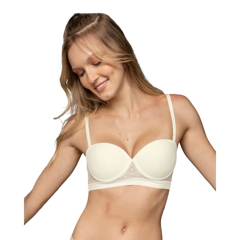 LEONISA - Brasier balconet con realce medio y espalda en tul