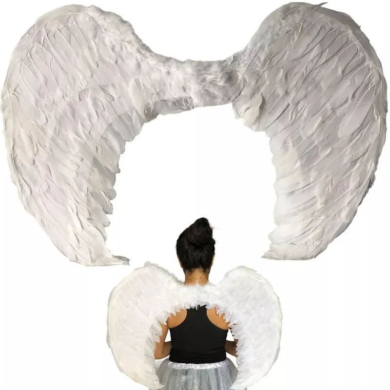 GENERICO - Alas Grandes Con Plumas Realistas Adultos Angel BLANCO