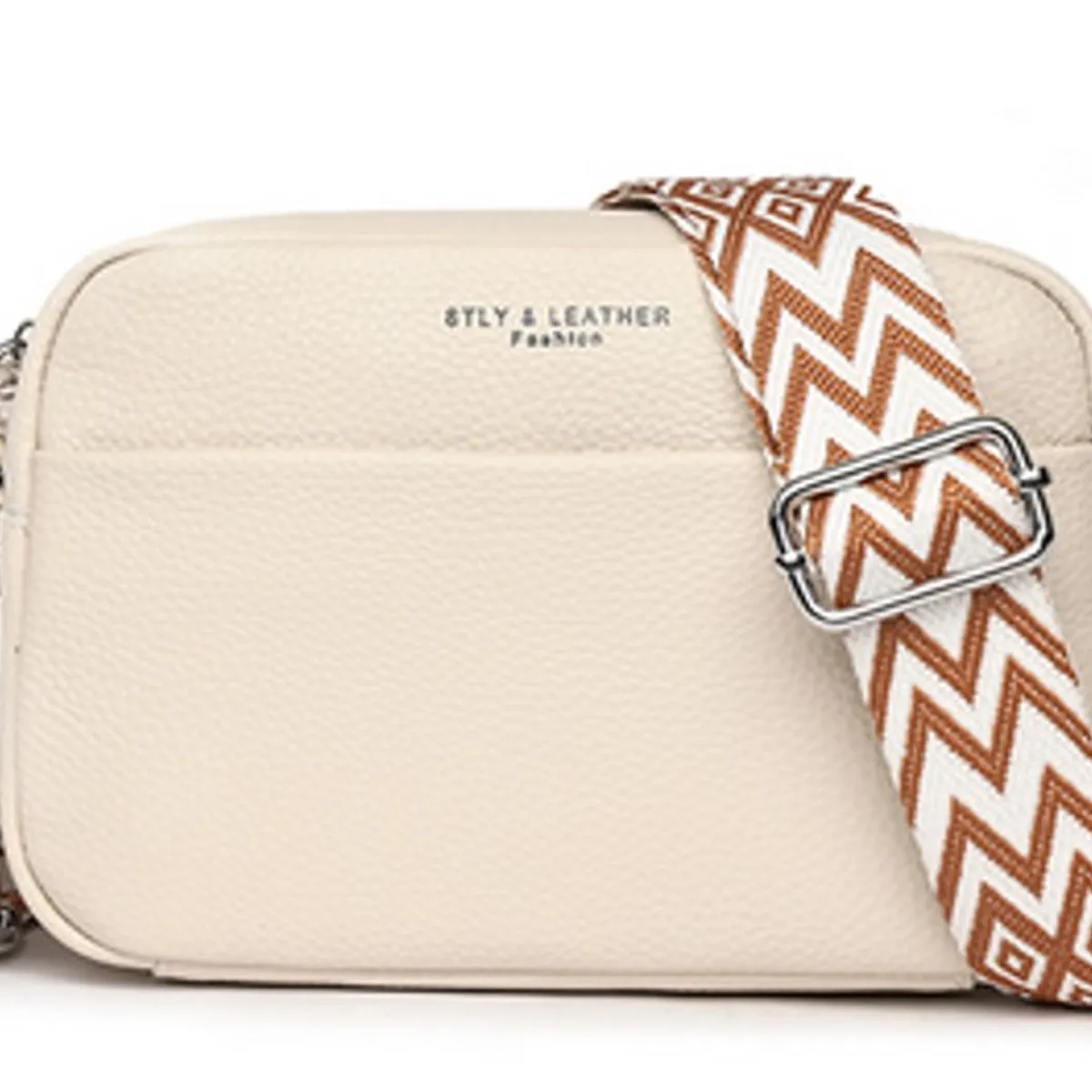 ART CREATION - Bolso Bandolera Cuero Mujer Color Beigue