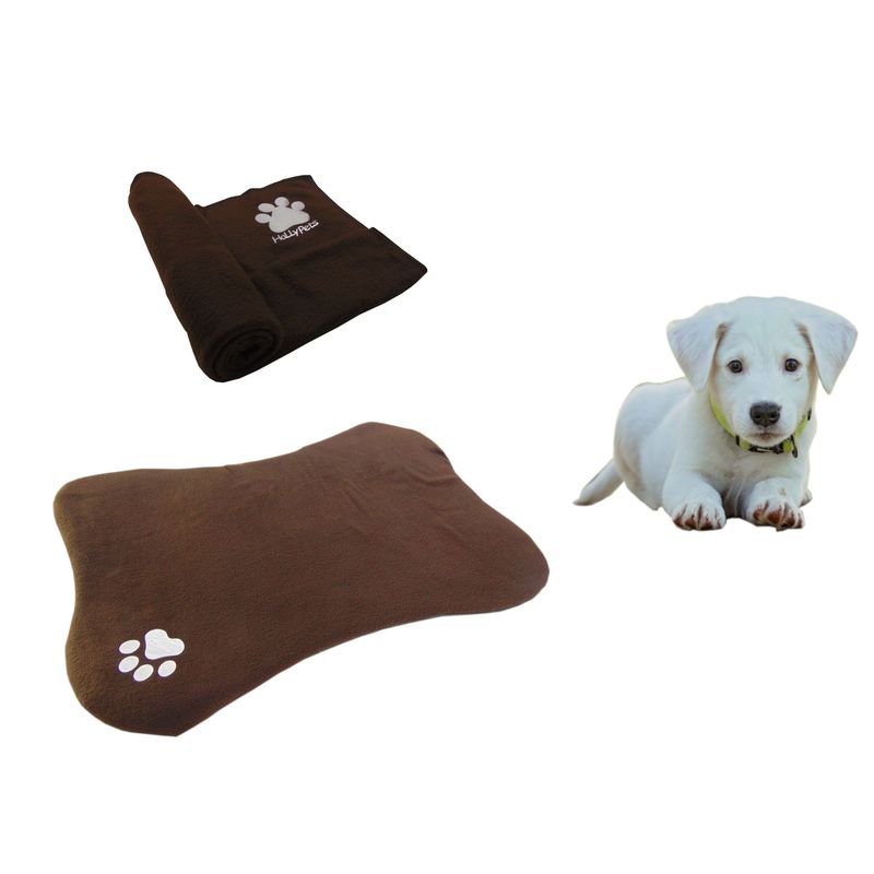 HALLY PET - Cama en forma de hueso cobija mediana Marron
