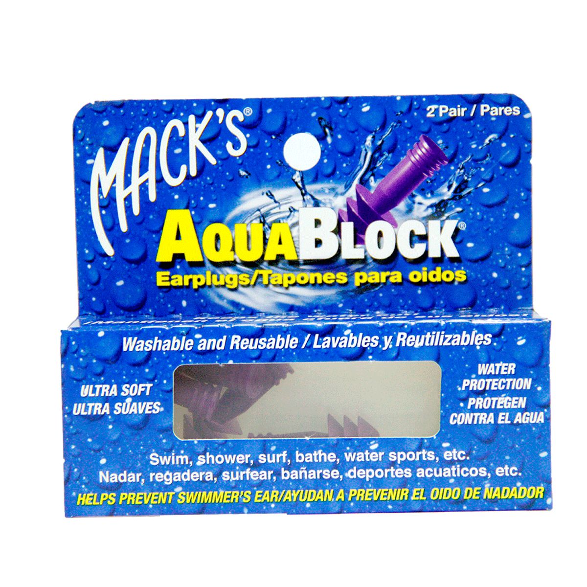 GENERICO - Macks Tapon Para Oido Silicona Aquablock