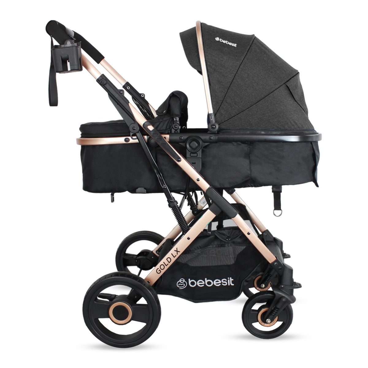 BEBESIT - Coche Moises Para Bebé Travel System Gold Lx Bebesit Negro