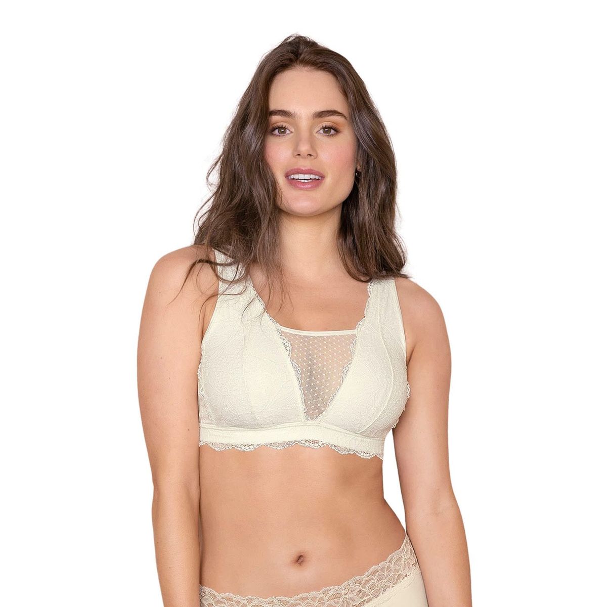 LEONISA - Bralette multiusos Sexy Siempre en encaje ideal para prótesis de mastectomía