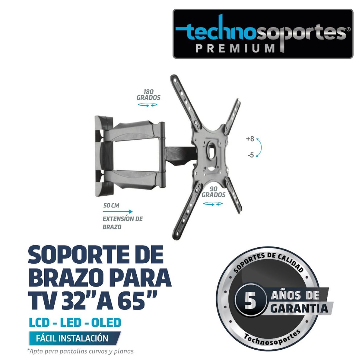 TECHNOSOPORTES - Soporte de BRAZO  para TV de 37" a 65"