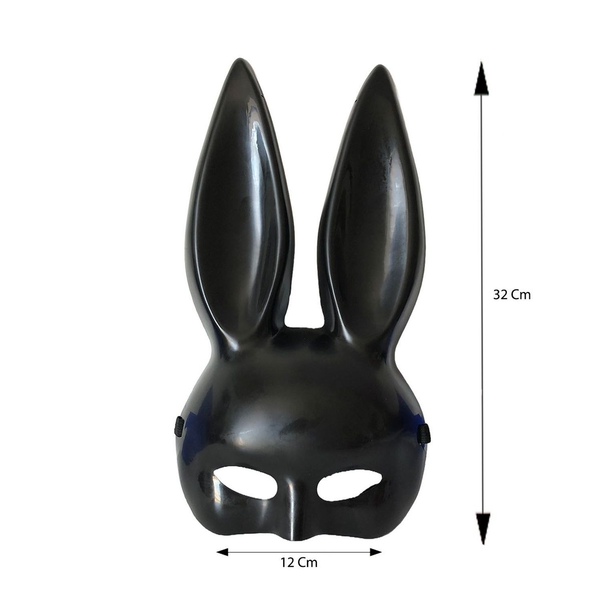 GENERICO - Mascara Antifaz Conejo Negro Disfraz Accesorio Halloween