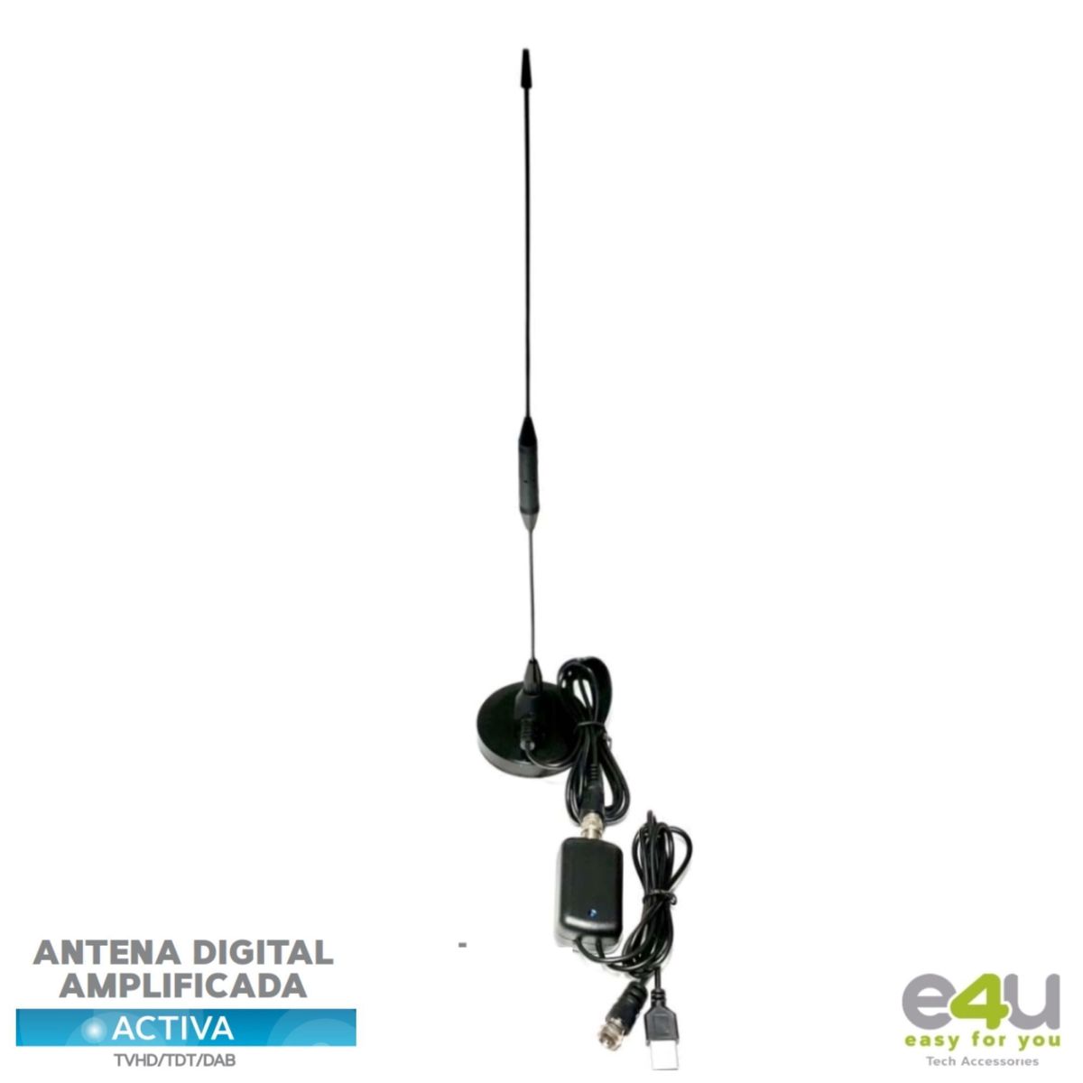 E4U - Antena Digital Activa Para Television Digital Terrestre
