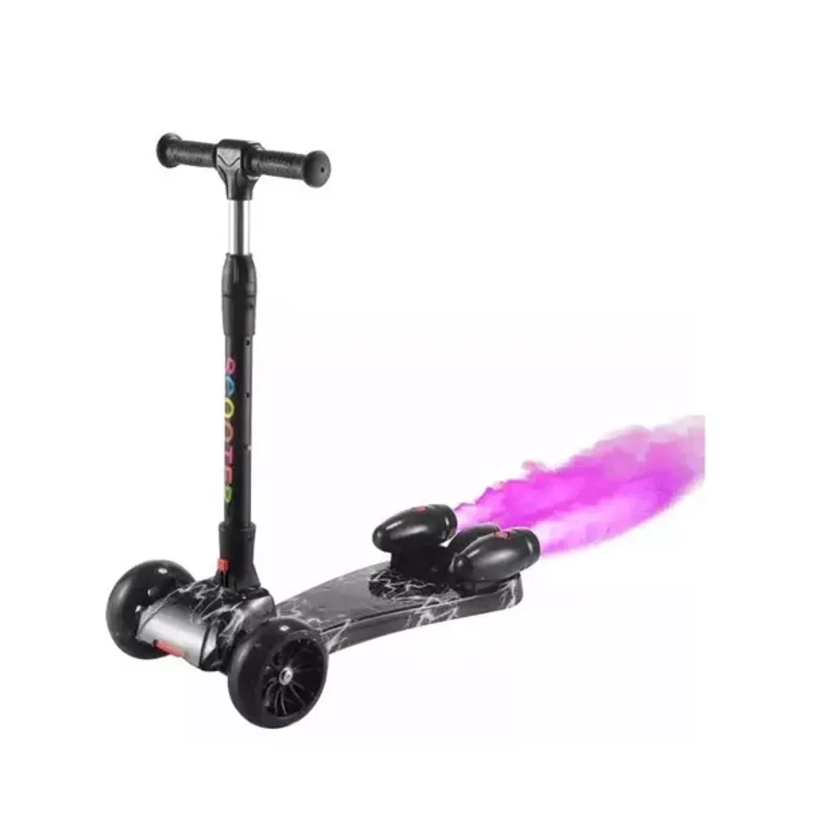 KIDSHOP - Patineta Scooter Vapor Humo Luces Bluetooth Led J003 Negro
