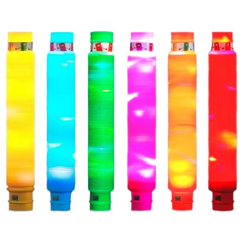GENERICO - Set X6 Tubos Pitillos Pop Luces Fidget Sensorial Armable Jug