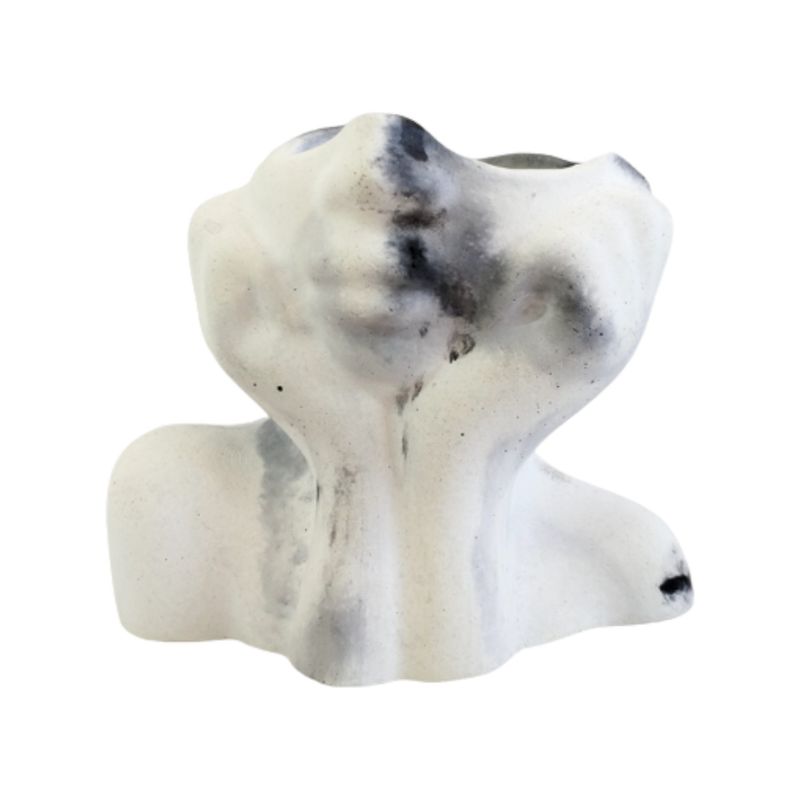 DE CONCRETO MATERAS Y DISEÑO - Florero Face de Cemento 9.5x5 cm  Marmól Negro