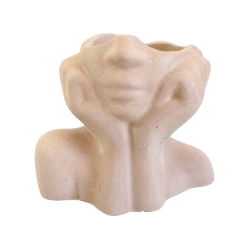 DE CONCRETO MATERAS Y DISEÑO - Florero Face de Cemento 9.5x5 cm Nude