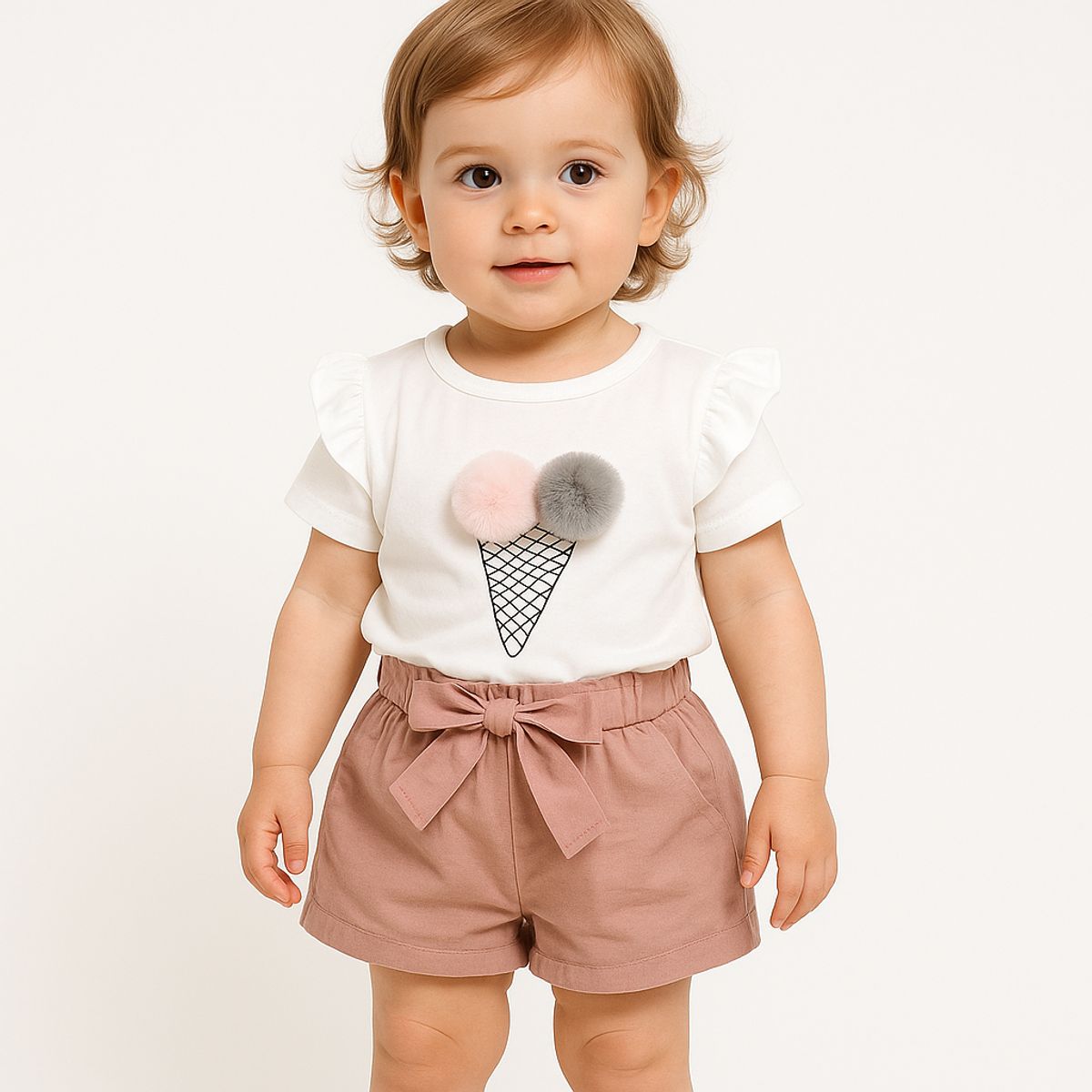 LUSOLSI - Conjuntos de vestir Prendas Ropa Blusa y pantalon corto para niñas