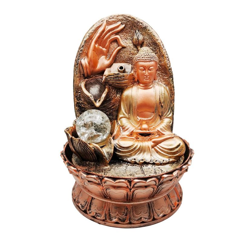 DAYOSHOP - Fuente De Agua Buda Mano Sabiduria Suerte Luces Cascada 0340