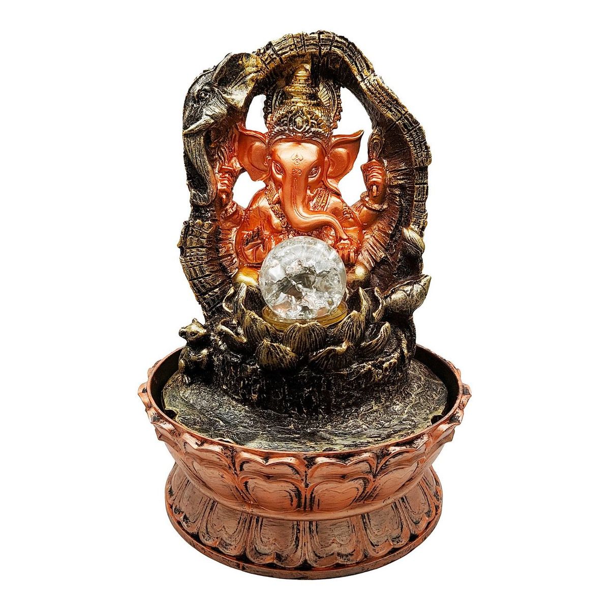 DAYOSHOP - Fuente De Agua Ganesha Elefante Suerte Luces Cascada 0343