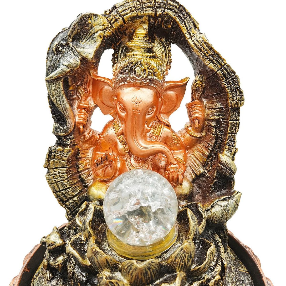 DAYOSHOP - Fuente De Agua Ganesha Elefante Suerte Luces Cascada 0343