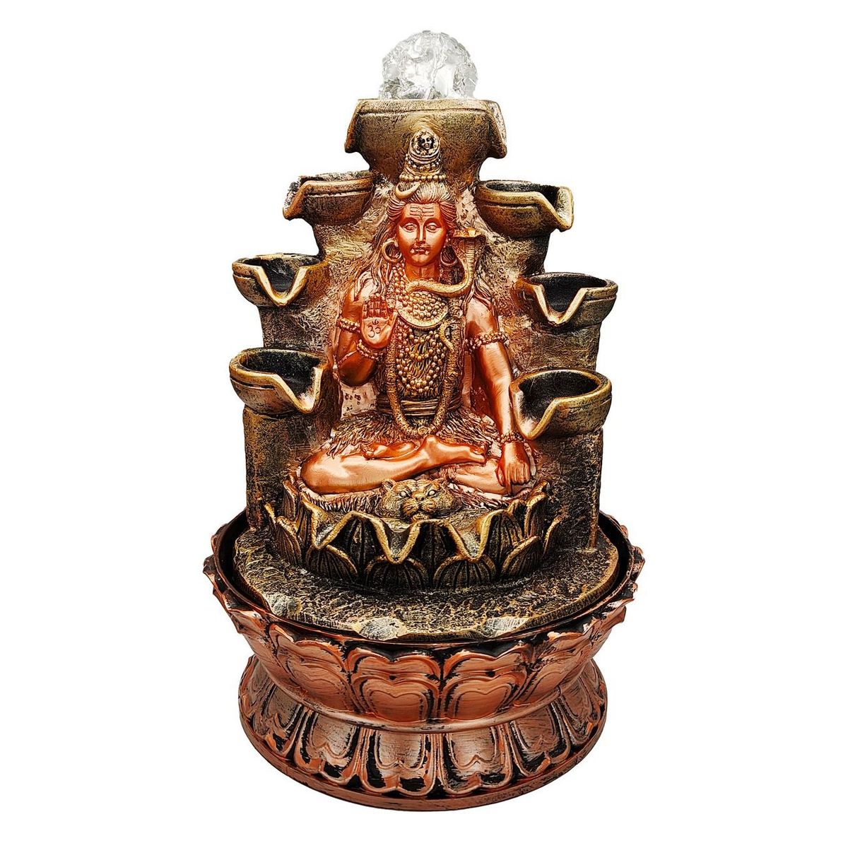 DAYOSHOP - Fuente De Agua Lakshmi Prosperidad Suerte Luces Cascada 0368