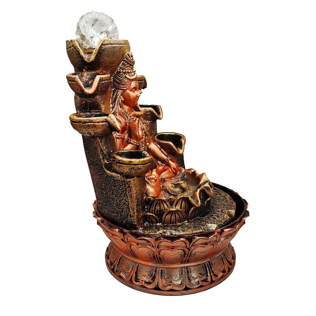 DAYOSHOP - Fuente De Agua Lakshmi Prosperidad Suerte Luces Cascada 0368
