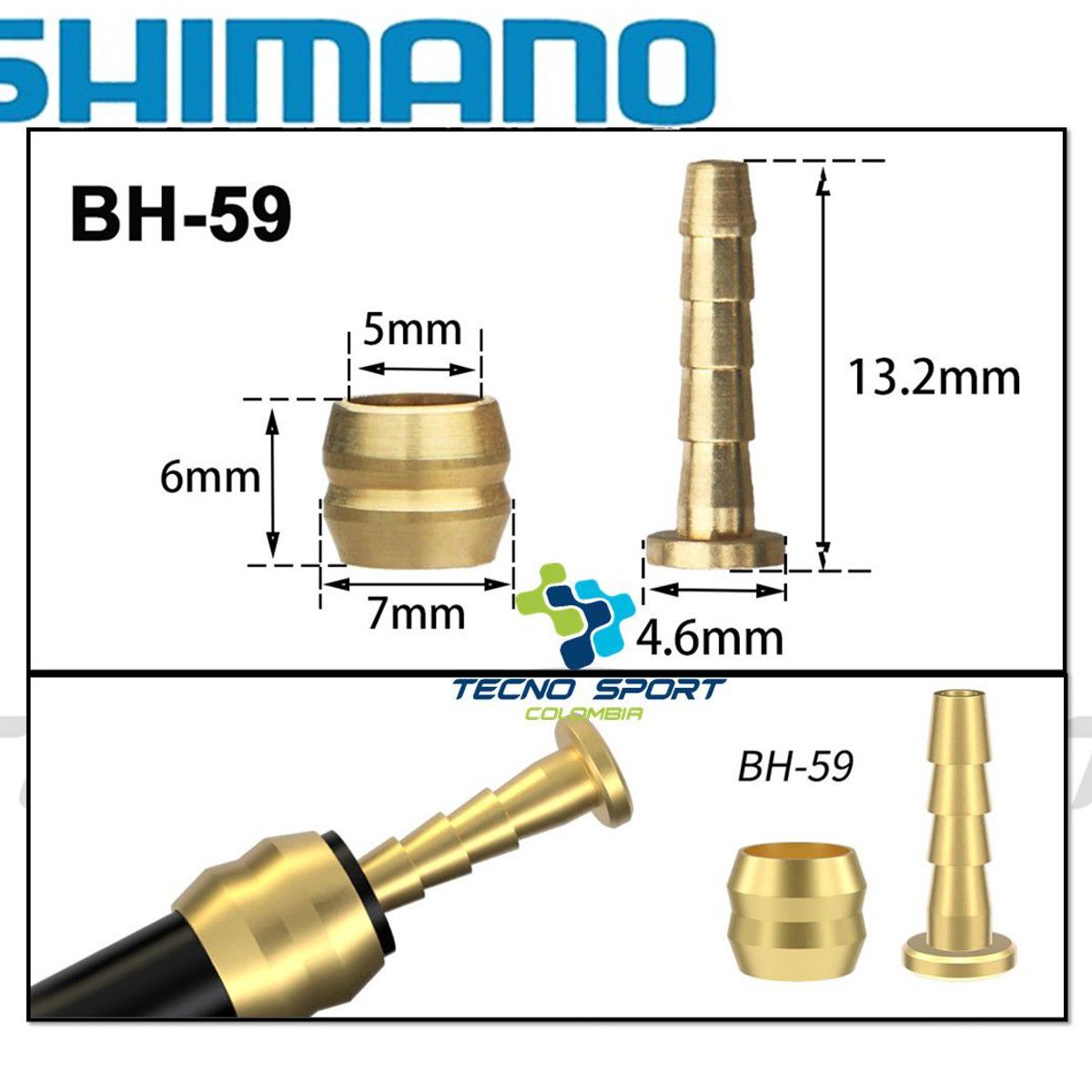 GENERICO - Pin Oliva Freno Disco Shimano Hidráulico Bh59 Kit X2 Sets