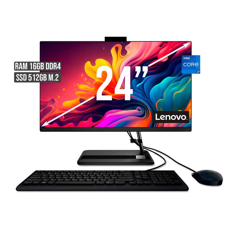 LENOVO - TODO EN UNO LENOVO INTEL CORE I7-1260P SSD 512GB RAM 16GB LED 24 FHD