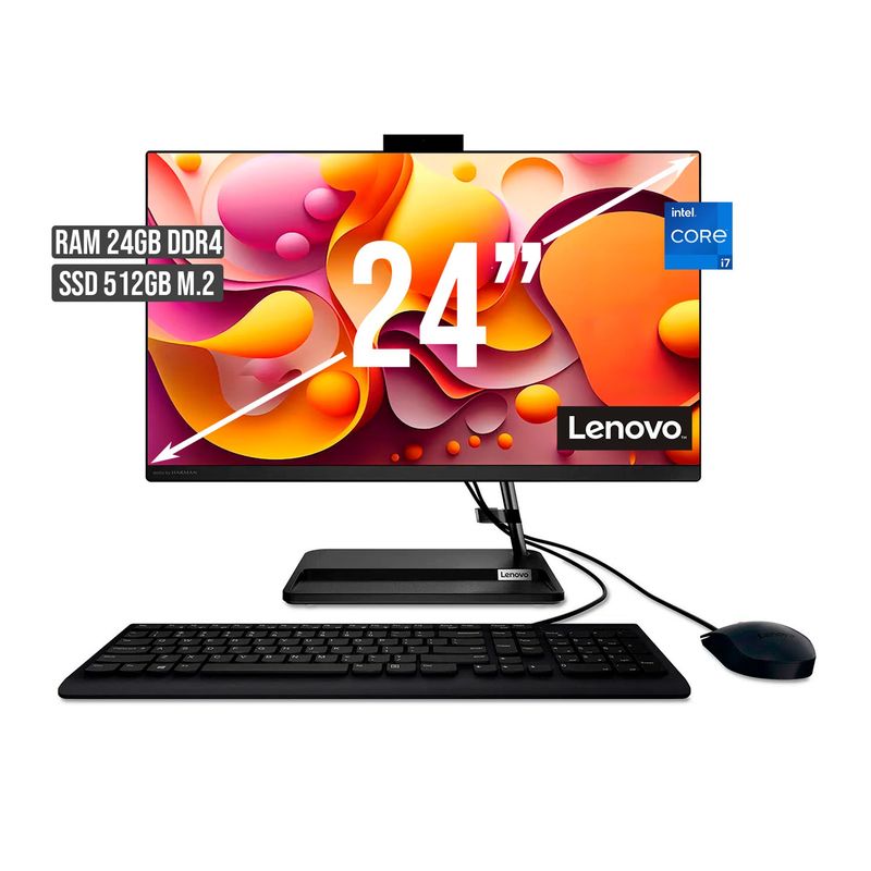LENOVO - TODO EN UNO LENOVO INTEL CORE I7-1260P SSD 512GB RAM 24GB LED 24 FHD
