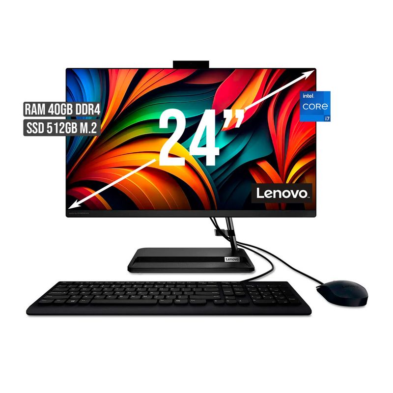LENOVO - TODO EN UNO LENOVO INTEL CORE I7-1260P SSD 512GB RAM 40GB LED 24 FHD
