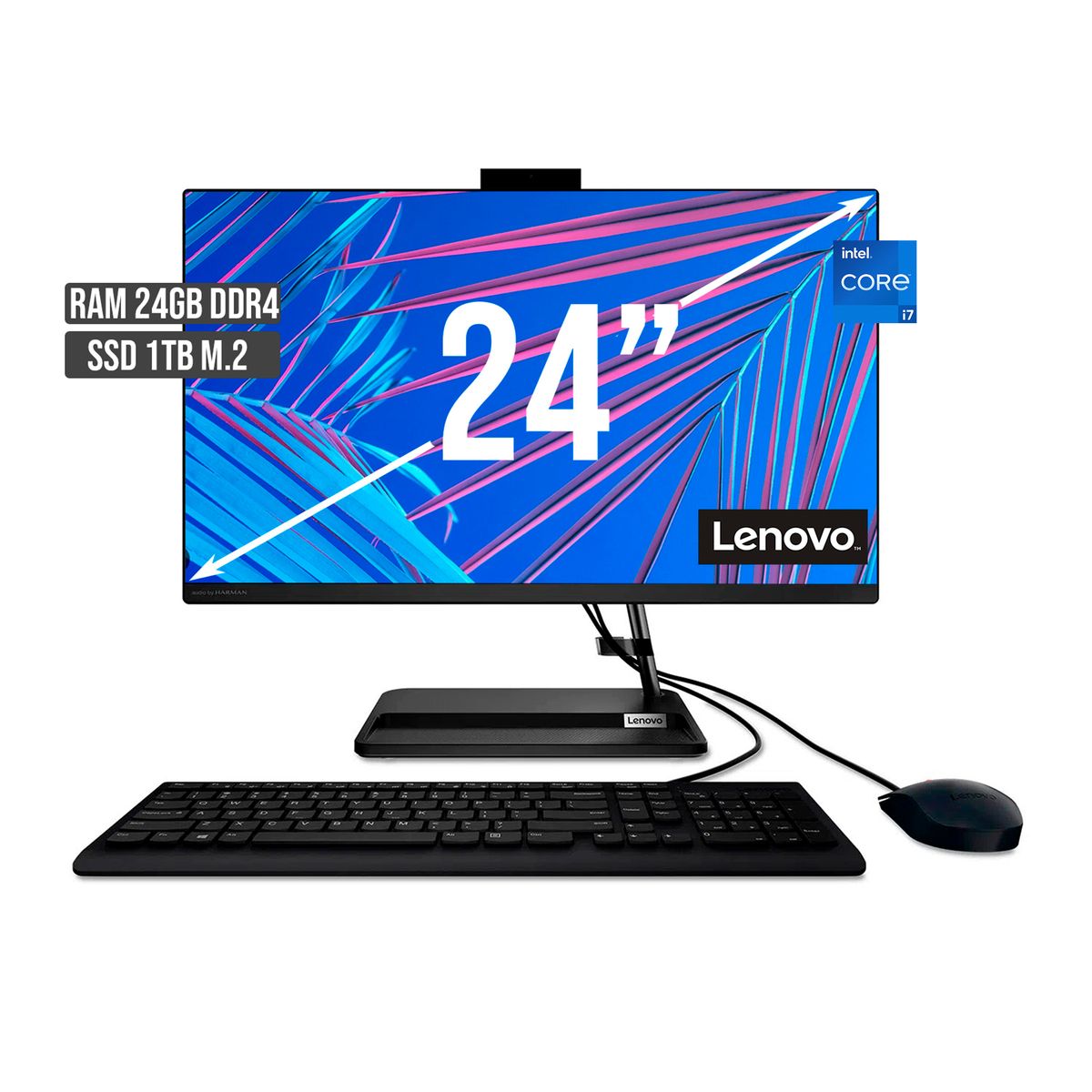 LENOVO - TODO EN UNO LENOVO INTEL CORE I7-1260P SSD 1TB RAM 24GB LED 24 FHD