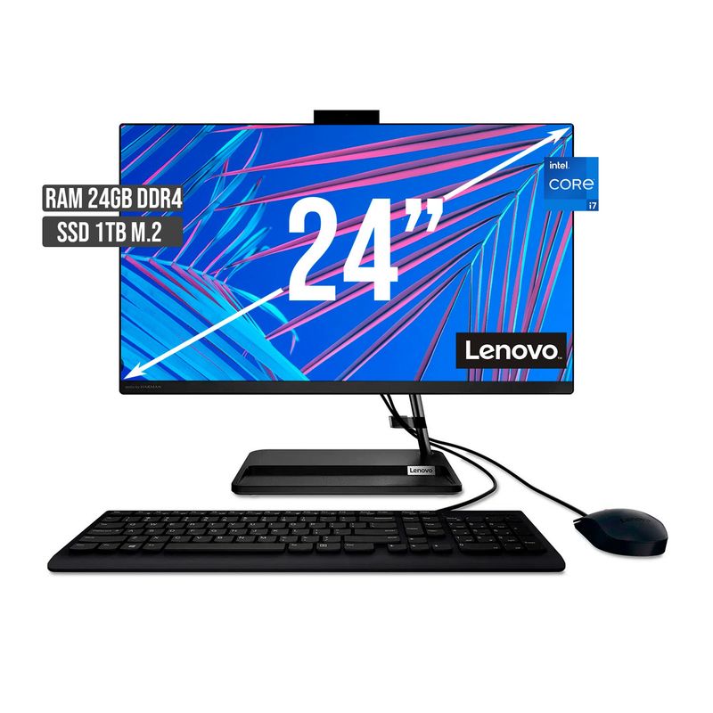 LENOVO - TODO EN UNO LENOVO INTEL CORE I7-1260P SSD 1TB RAM 24GB LED 24 FHD