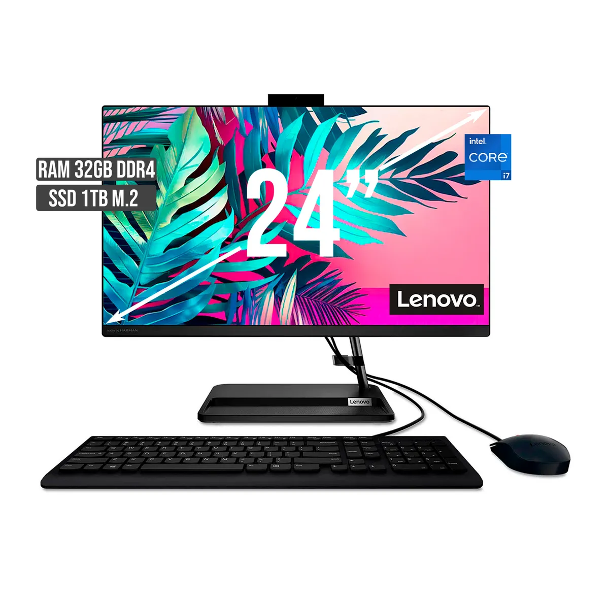 LENOVO - TODO EN UNO LENOVO INTEL CORE I7-1260P SSD 1TB RAM 32GB LED 24 FHD