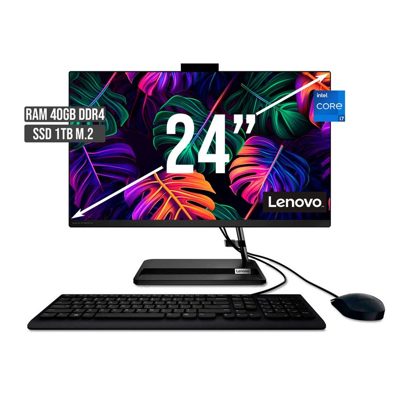 LENOVO - TODO EN UNO LENOVO INTEL CORE I7-1260P SSD 1TB RAM 40GB LED 24 FHD
